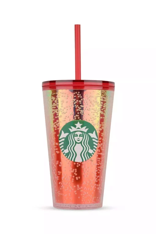 فلاسک پلاستیکی طرح‎دار چند رنگ حباب برند Starbucks کد 1729354418