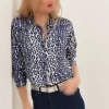 پیراهن بافته شده پلنگی سرمه ای زنانه برند Olalook کد 1729552817