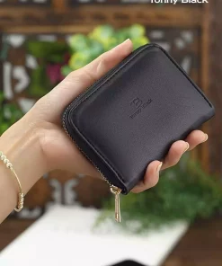 کیف پول جا کارتی کوچک قسمته سکه مدل مشکی زیپدار زنانه اصل برند Tonny Black کد 1729360537