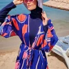 کیمونو خفاشی طرحدار آبی برند Marina کد 1729554563