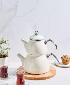 ست کتری کرم لعابی کریستال برند Karaca کد 1729215275