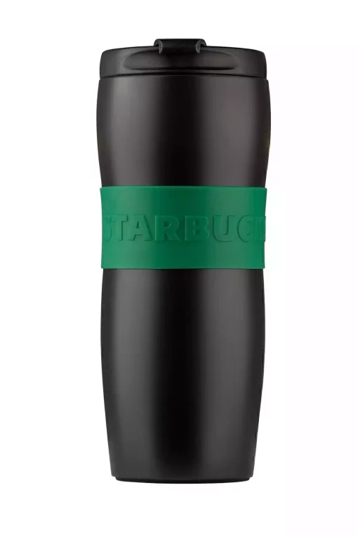 فلاسک 355میلی لیتر نواری سبز مشکی برند Starbucks کد 1729354393