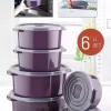 ظرف نگهداری مایکروویو گرد ست قابل استفاده بنفش در دیفیوزر برند Nandy Home کد 1729412245