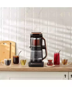 دستگاه قهوه‎ساز کتری برقی چای ساز حرفه ای 10 مشکی برند Karaca کد 1729388664