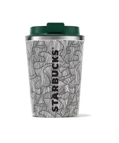فلاسک لیوان فولادی 355میلی لیتر طرح‎دار سفید سبز برند Starbucks کد 1729463119