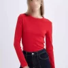 ساده برش اسلیم فیت آستین بلند یقه گرد تیشرت قالب تنگ زنانه برند Defacto کد 1729519643