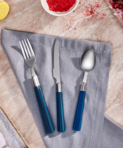 صبحانه ست کارد, قاشق و چنگال 6نفره 18تکه آبی فلوکا برند Karaca کد 1732683430