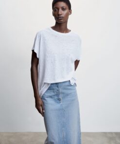 100کتان تیشرت برند MANGO کد 1730983515