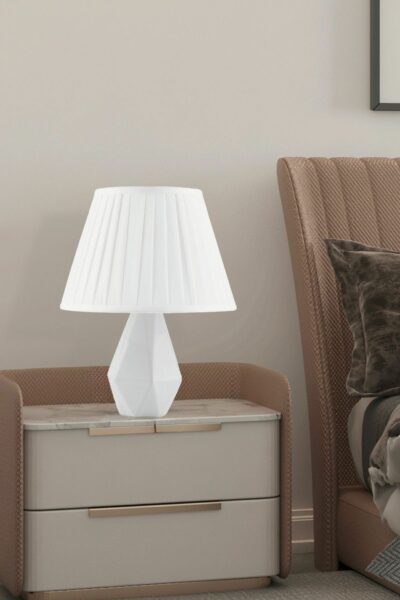 آباژور سرامیک طراحی کلاهدار سفید اتاق نشیمن-تخت تاردو برند Apliqa کد 1731414207