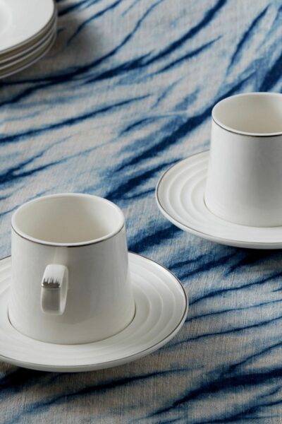 ست فنجان قهوه 150میلی لیتر 2نفره پلاتینی دو رویه برند Karaca کد 1731401199