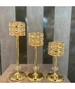 شمعدان کریستال نگین دار برند decovien کد 1731033318