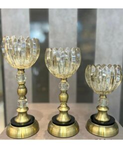 شمعدان کریستال نگین دار دکوین برند decovien کد 1731033259