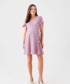 پیراهن آستین کوتاه گلدار یقه هفت LC Waikiki بارداری برند LC Waikiki کد 1730895854