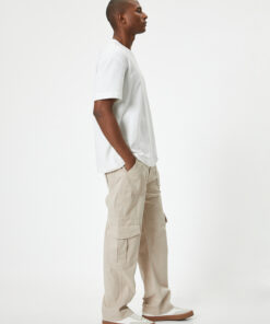 دکمهدار جیب دار دور کمر بلند گاباردین دمپا کش شلوار برند Koton کد 1731164764