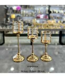 جا شمعی شمعدان تزئینی کریستال 3تایی & سانتی متر برند decovien کد 1731033263