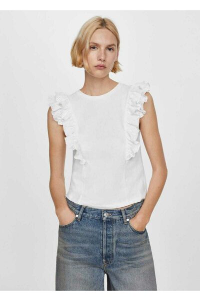 پنبه ای چین‎دار تیشرت برند MANGO کد 1730980889