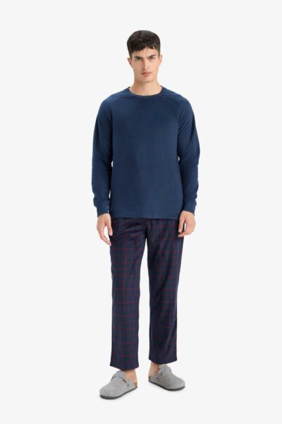 پایین لباس راحتی بالا متناسب آستین بلند طرح‎دار پلار برند Defacto کد 1731203768