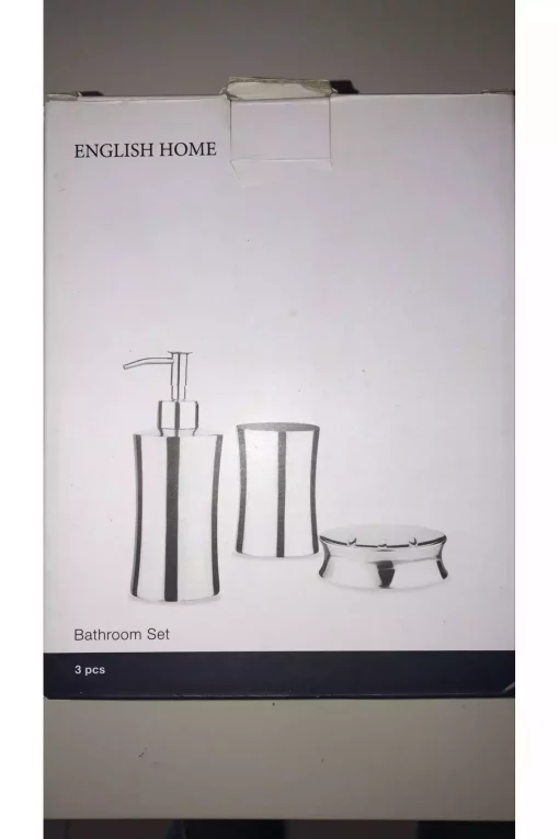 ست سرویس بهداشتی فولادی ضد زنگ نقره ای 5x10cm برند English Home کد 1732701328