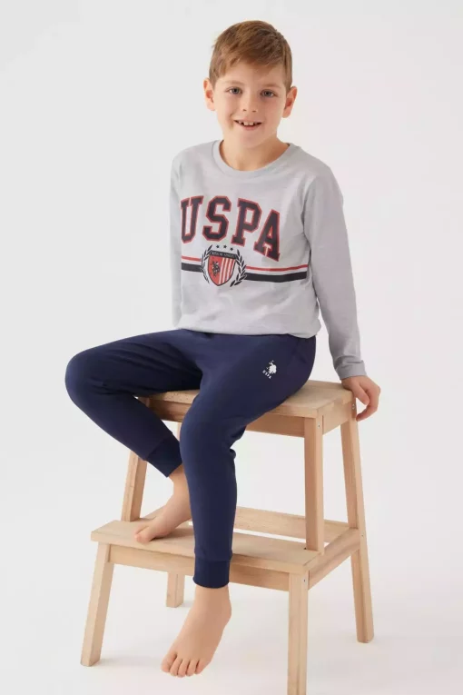 لباس راحتی آستین بلند پسرانه طوسی برند U.S. Polo Assn. کد 1732703002