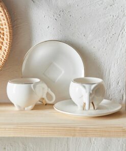 ست فنجان قهوه چینی 90میلی لیتر 2نفره فیل برند Karaca کد 1734426217