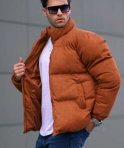 کاپشن پفدار جیر مردانه قهوه‎ای برند Madmext کد 1733233531