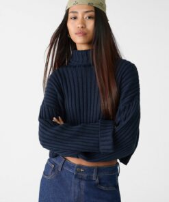 پلیور بافتنی یقه بلند برند Stradivarius کد 1733856313