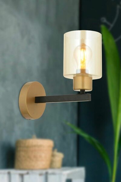 دیوار لامپ شیشه ای طرحدار طرح کهنه شده عسل مشکی برند Apliqa کد 1735357634