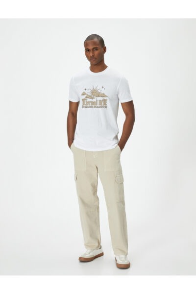 اسلیم فیت پنبه ای یقه گرد چاپی تیشرت برند Koton کد 1734767380