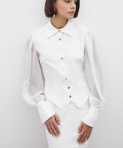 پیراهن شیفون آستین شیری برند Sateen کد 1735048908