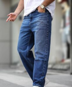 جین قابل شستشو آبی تیره بگی مردانه برند Madmext کد 1734424265