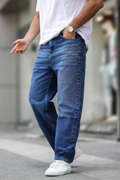 جین قابل شستشو آبی تیره بگی مردانه برند Madmext کد 1734424265