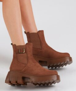 قالب راحت جیر سگک دار کشی شتری پوتین زنانه برند Tonny Black کد 1733379581