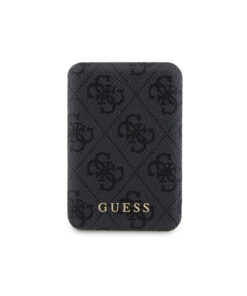 نوشته فلزی لوگودار طرحدار مشکی چرم برند Guess کد 1735052653