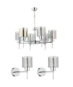 تخت خواب ست سالن مدرن 3تکه طراحی کروم لوستر-sconce برند Apliqa کد 1735357526