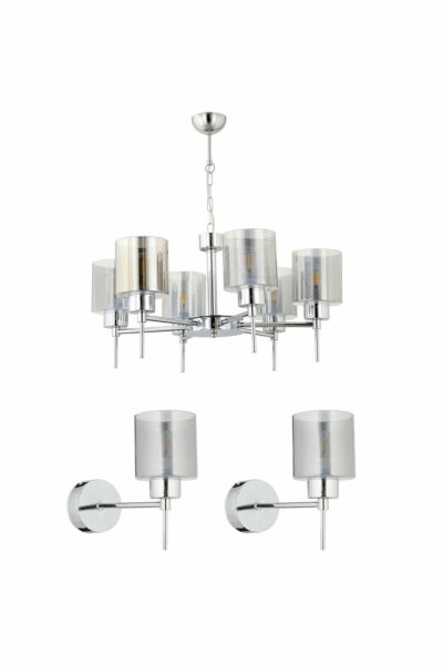 تخت خواب ست سالن مدرن 3تکه طراحی کروم لوستر-sconce برند Apliqa کد 1735357526