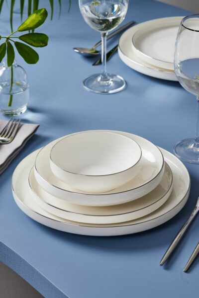 سرویس غذاخوری سربند 6نفره 24تکه پلاتینی برند Karaca کد 1734763678