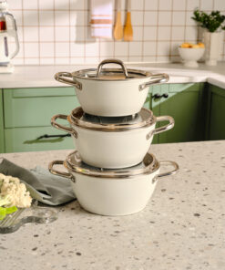 ست قابلمه کریستال دسته دار فلزی creamy 6تکه به وجود آمد رفیکا x برند Karaca کد 1733491889