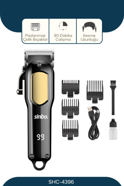 دستگاه ریش شارژی برش سر/مو shc نوع ج ال سی دی عیار برند Sinbo کد 1735655961