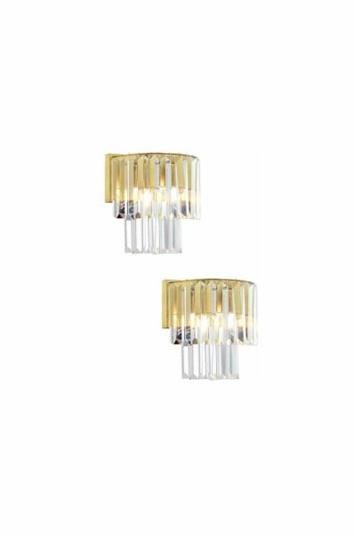 دیوار لامپ ست کریستال نگین دار طرح کهنه شده اتاق - تخت برند Apliqa کد 1735353741