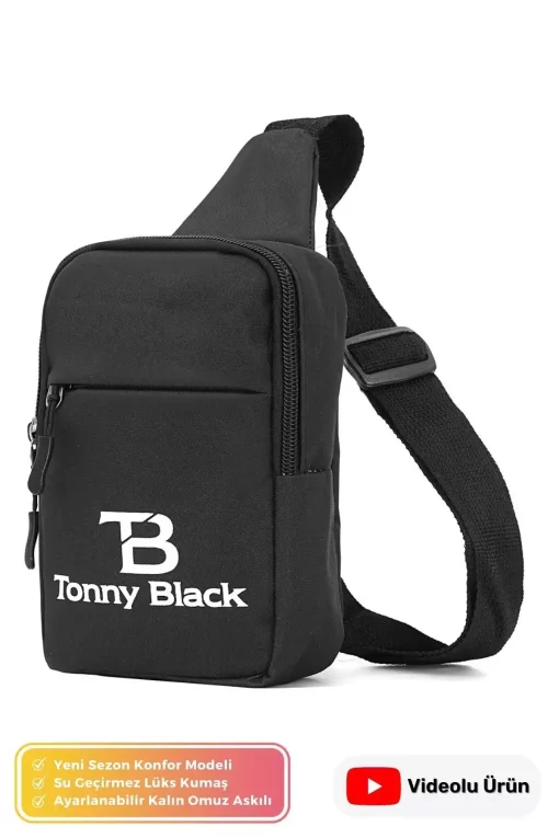 کیف دوشی اسپرت آستر‎دار قابل تنظیم ضربدری روزانه دستی بند‎دار ضد آب اصل برند Tonny Black کد 1734767591