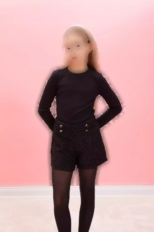شلوارک پارچه پنبه ای براق سال جدید دخترانه برند Defacto کد 1734441587