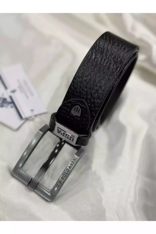 کمربند سیاه چرم 100% اصل مردانه برند U.S. Polo Assn. کد 1734331462