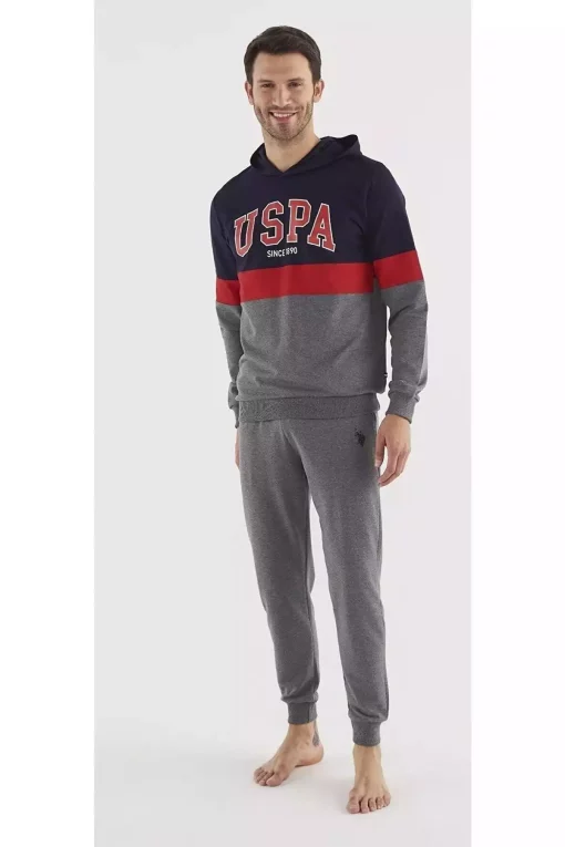 ست لباس راحتی کلاهدار پاچه آستین یقه دار مردانه برند U.S. Polo Assn. کد 1737516255