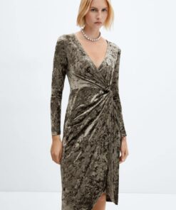 پیراهن گره مخملی برند MANGO کد 1736710318