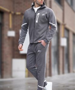 ست لباس راحتی کلاهدار خاکستری آنتراسیت مردانه برند Madmext کد 1737514403