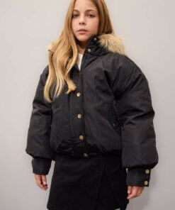 کاپشن بسته شدنی جیب دار کلاهدار دکمه زیپدار دخترانه برند Defacto کد 1736017915