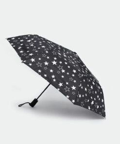 چتر اتوماتیک طرح‎دار ستاره دار مشکی برند LC Waikiki کد 1737297138