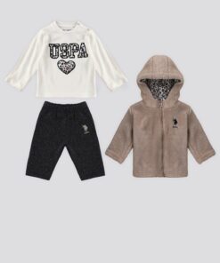 ست کودک پلار بژ زیپدار assn برند U.S. Polo Assn. کد 1735787127