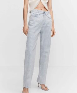 جین برش ساده راه‎راه برند MANGO کد 1737271301