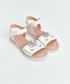 صندل ست قلاب دوزی شده بندی دخترانه مراحل برند LC Waikiki کد 1737302785